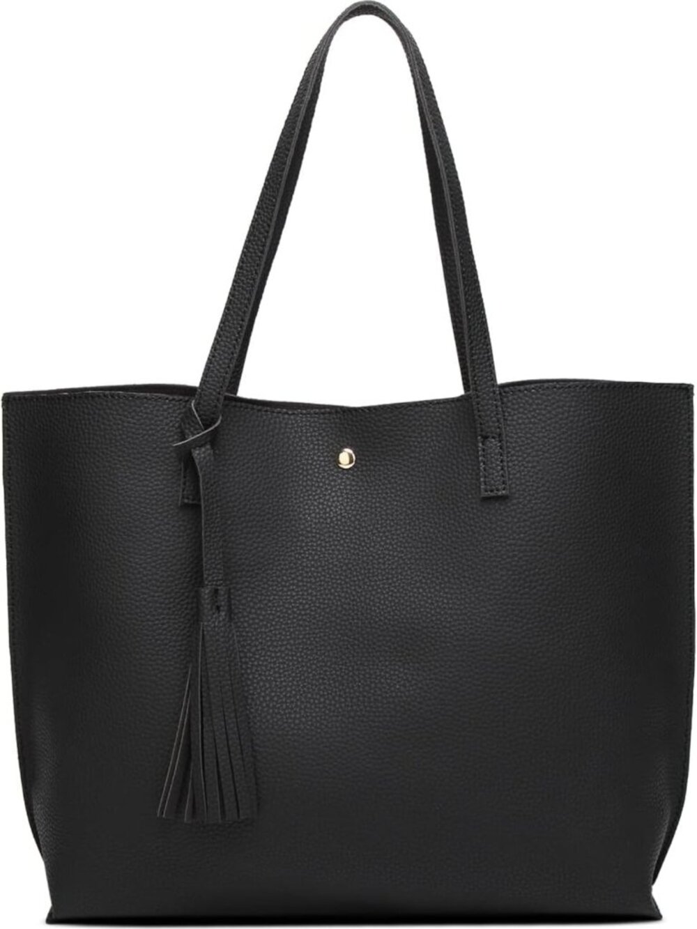 Stylish Women's Soft Faux Leather Tote Bag - Large Capacity, Tassel Detail